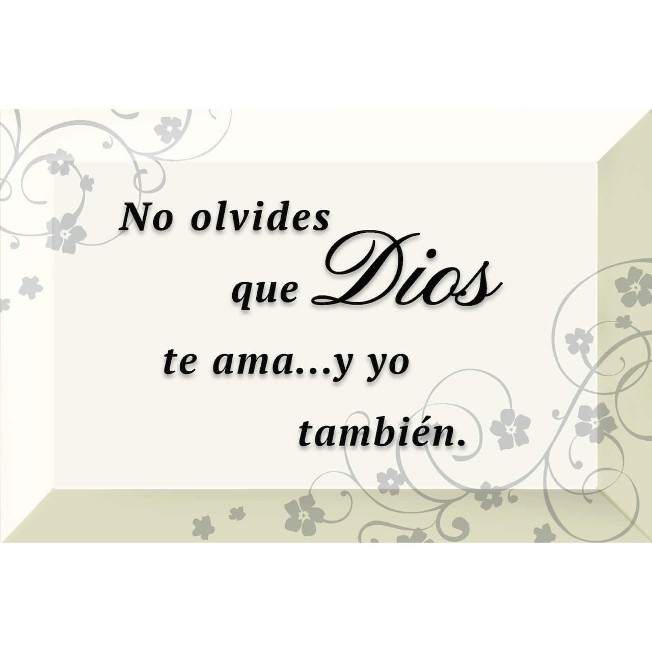 No Olvides Que Dios Te Ama: Don't Forget Glass Plaque with Easel